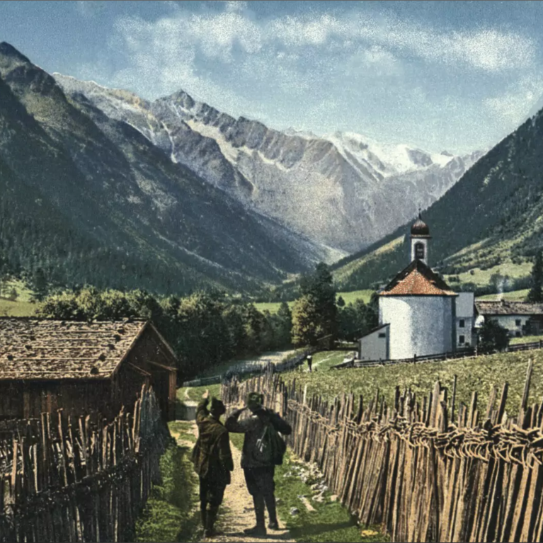Postkarte von Gschnitz vor 1905 | © Österreichische Nationalbibliothek AKON AK063 044
