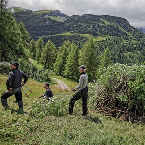 eine kleine Gruppe vom Menschen beim Schwenden | © TVB Wipptal | Kathrin Herzer
